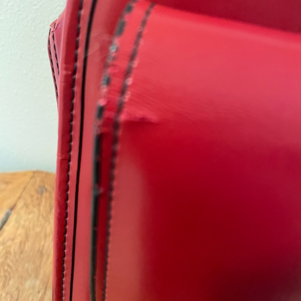 Jack Georges Milano Red Leather Rolling Laptop Briefcase/Vertical Wheeler - Picture 7 of 16